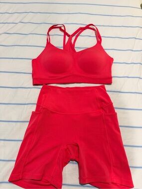 Paragon Fitwear Hot Pink Pocket Shorts & Bra Set
